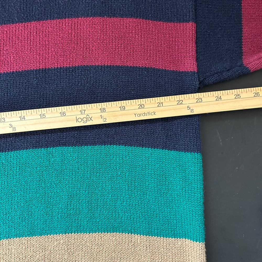 Vintage St. Johns Bay Striped Knit Sweater Large Crew Neck Cotton Blend - Picture 5 of 6